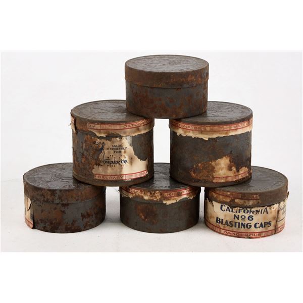Hercules Blasting Cap tins, #6 (4), #8 (2) [207166]