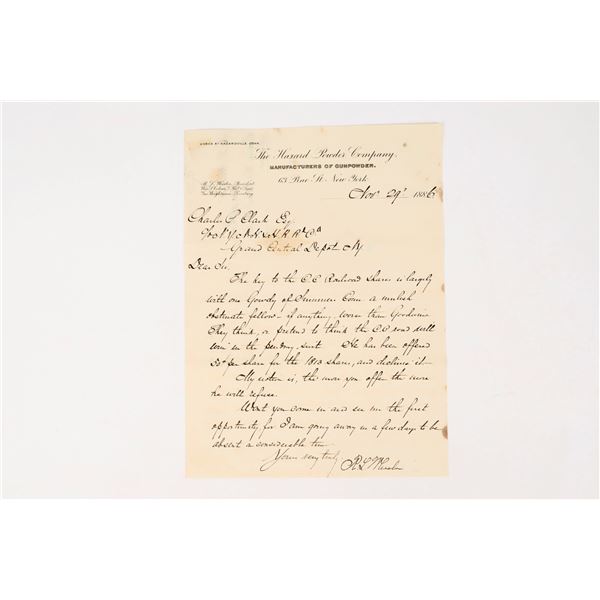 Letter From The Hazard Powder Co. 1886 [206618]