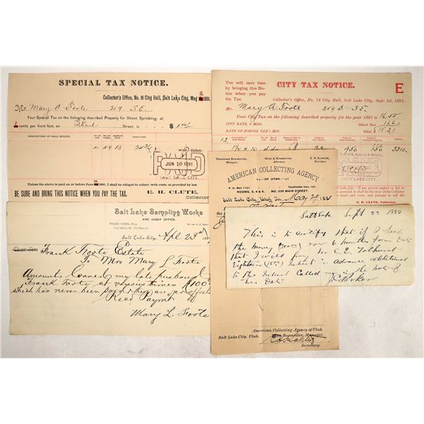 Salt Lake Sampling Works Receipt from Frank Foote Proprietor (5) [194519]