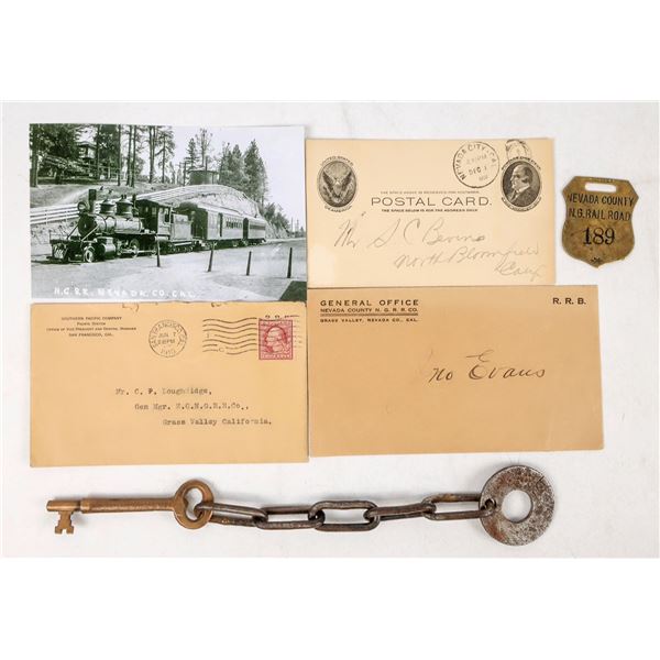 Nevada County Narrow Guage Group with Brass Luggage Tag.  [207069]