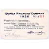Image 1 : Quincy Railroad Co. Annual Pass, 1926 [179501]