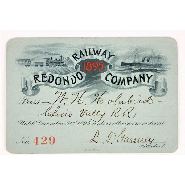 Redondo Railway Company Annual Pass, 1895 [207341]