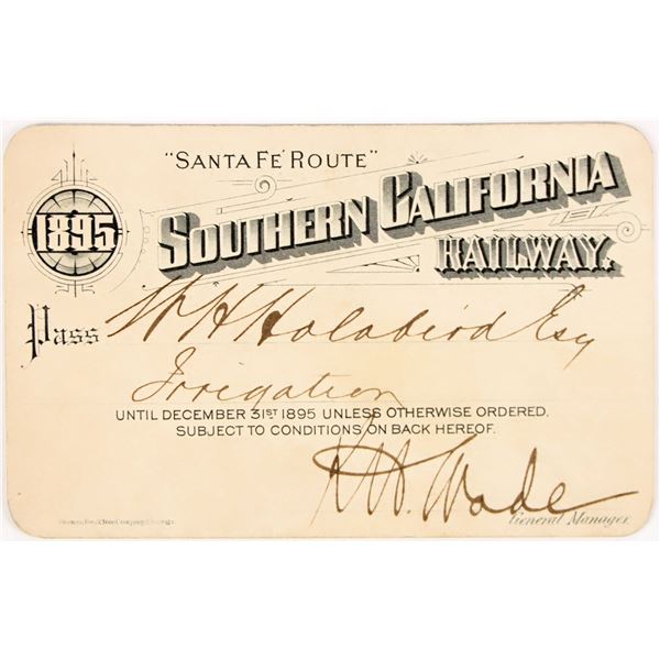 Southern California Railway Annual Pass, 1895 [207342]