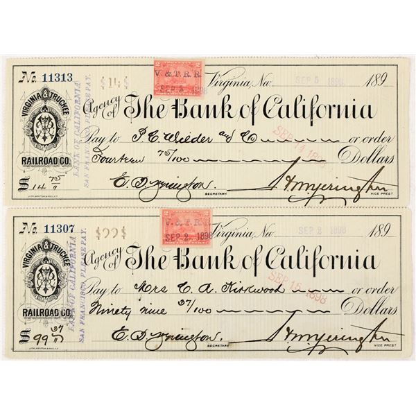 Virginia & Truckee Railroad Check Pair [207410]