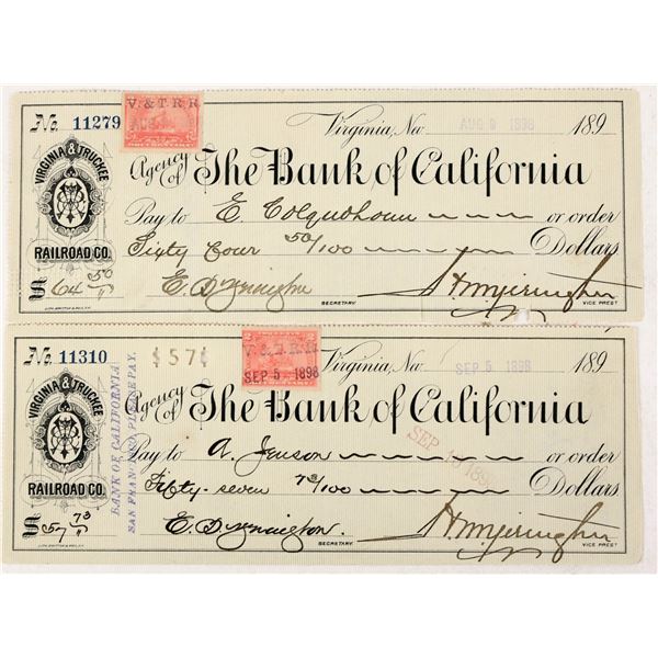 Virginia & Truckee Railroad Check Pair [207411]