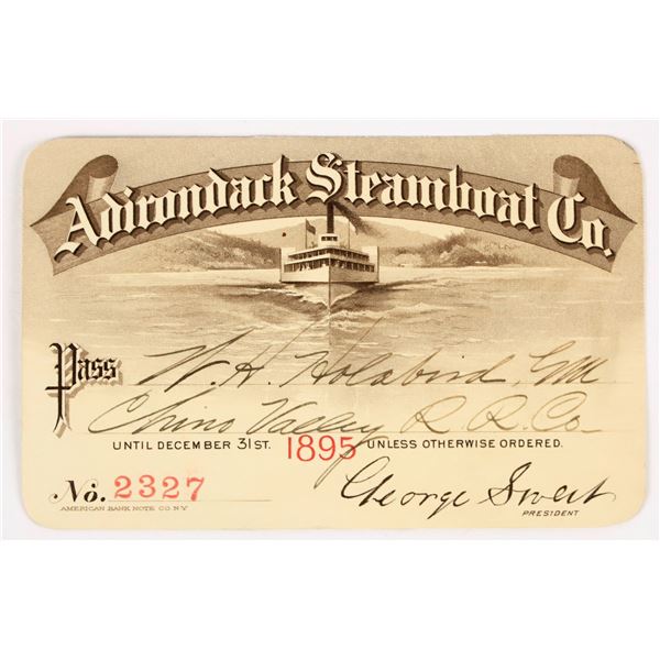 Adirondack Steamboat Company Annual Pass, 1895 [207335]