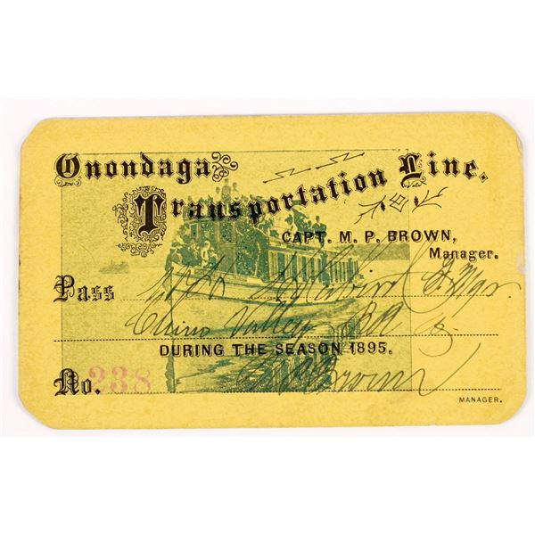 Onondaga Transportation Line Annual Steamer Pass, 1895 [207337]