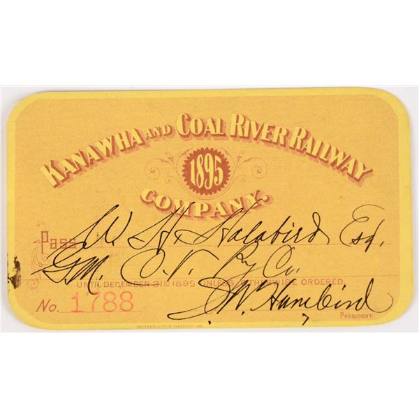 Kanawha & Coal River Railway Annual Pass, 1895 [207340]