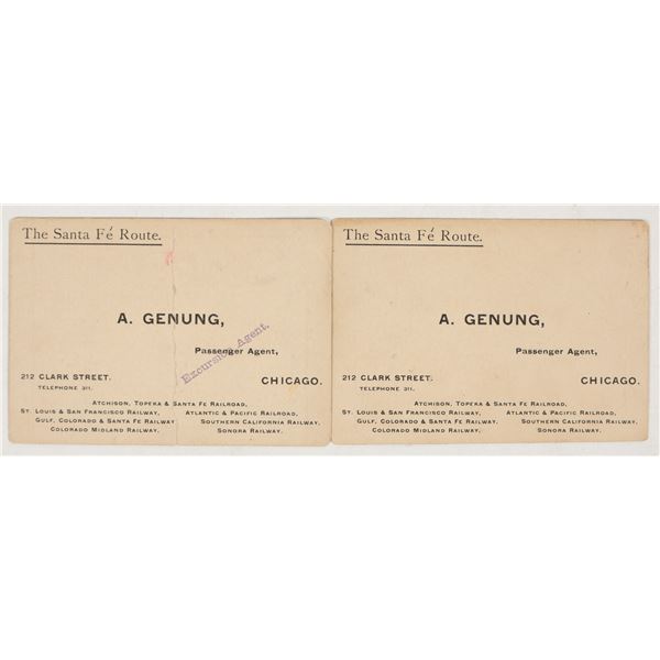 Santa Fe RR Business Card W/Map [204580]