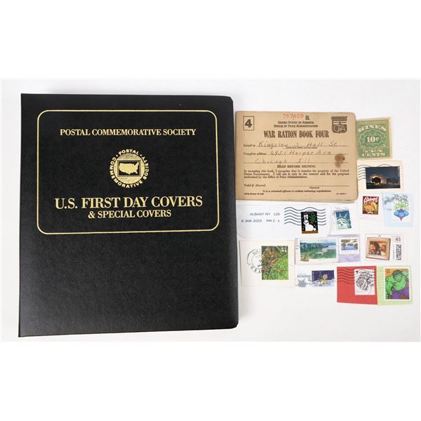 Postal Group - First Day Covers, War Ration Book, Stamps and More!  [205468]
