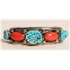 Image 1 : Turquoise Coral Cuff Bracelet [185930]