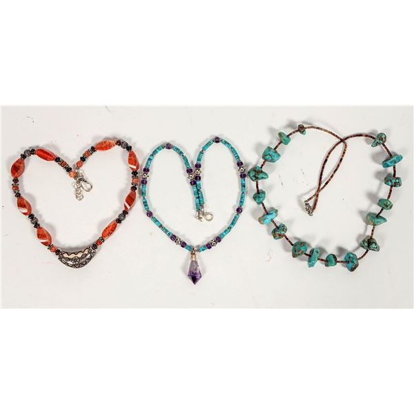 Turquoise and Stone Necklaces (3) [202188]