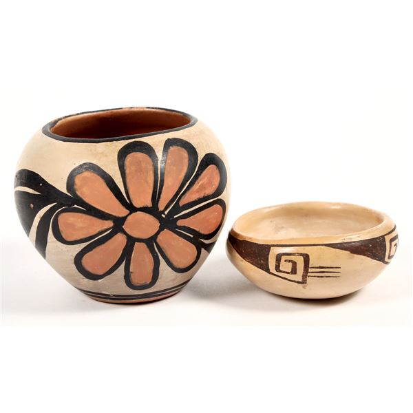 c1940 Pueblo Pottery, Clay Bowl Pair [201839]