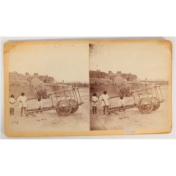 Santa Fe, New Mexico Pueblo Stereoview by HT Hiester [204560]