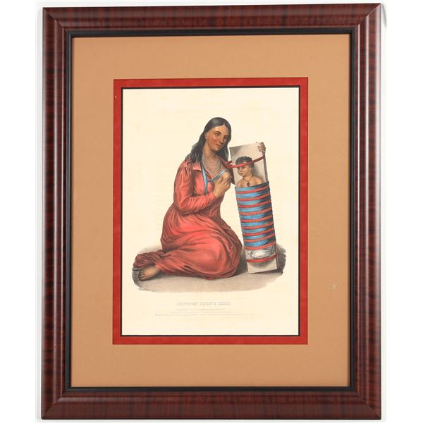 McKenny & Hall 1838 Litho, Chippeway Squaw & Child. Original [206525]