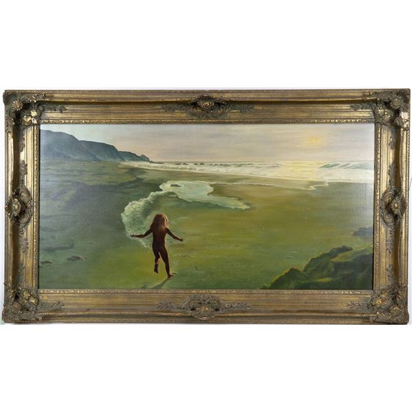 Little Girl on the Beach Original Oil Painting  [133292]