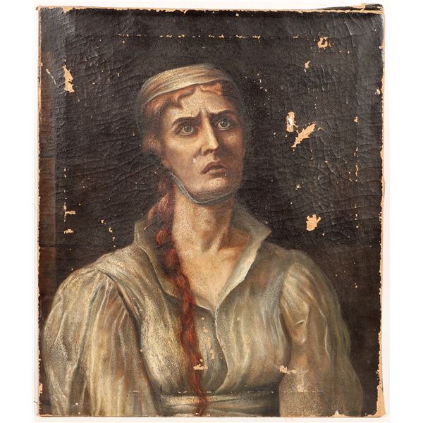 Peasant Woman, European Realism c1850-1920  Original Oil Painting  [203501]