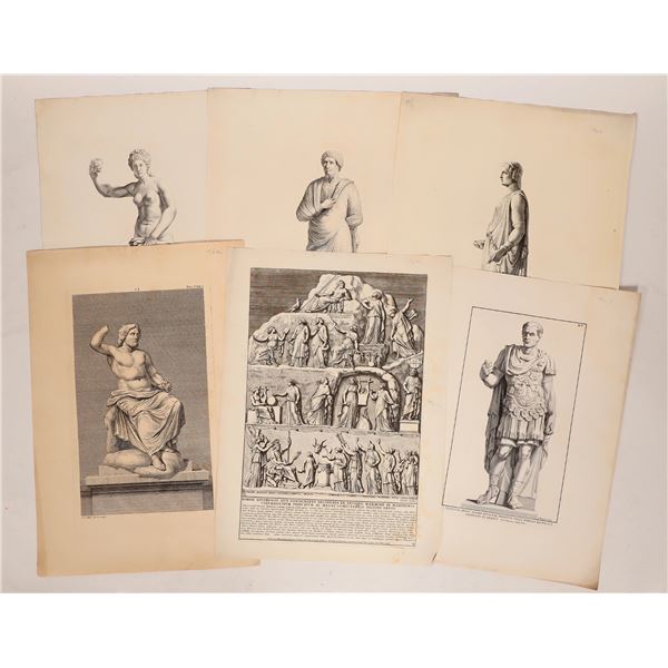 Intaglio Prints: Greek & Roman Statues (6) [179990]