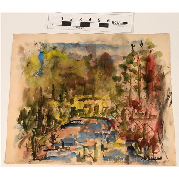 Ingersoll Signed Outdoor Watercolor [191107]