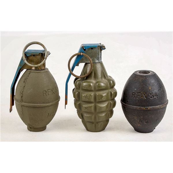 Grenades WW2 Vintage Training Grenades made by Homestake Mining Co. Inert (3)   [206327]