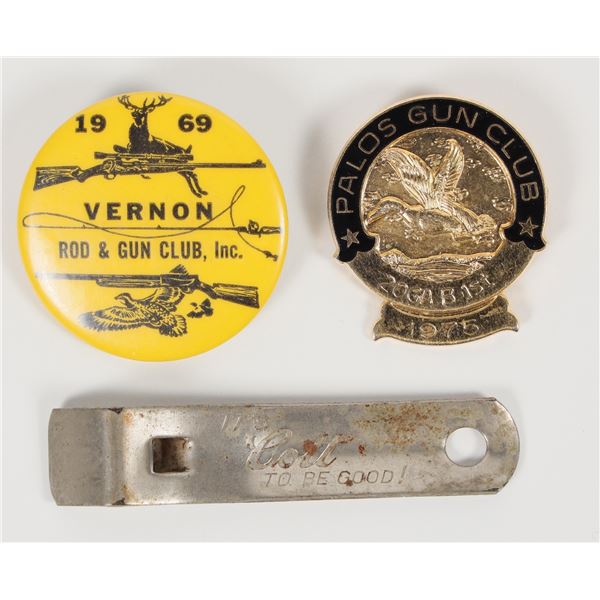 Gun Club pins & Bottle Opener [202607]