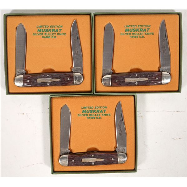 Three Remington Silver Bullet Knives Model R4466 SB Consecutive Serial Numbers Muskrat Models (3) [1