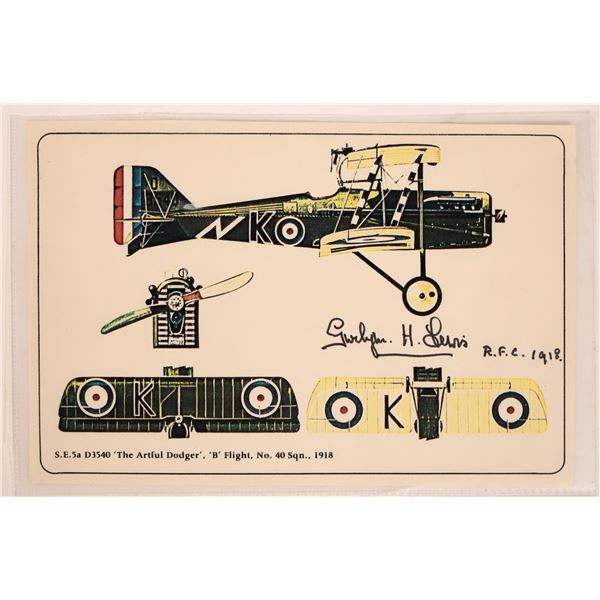 WWI Aces: British Pilot Autograph, c1918 [177517]