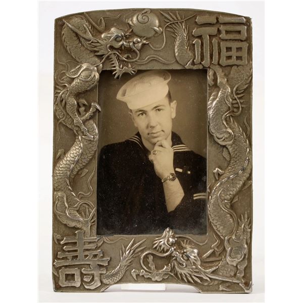 WWII Sailor Photo In Silver Frame. [206615]