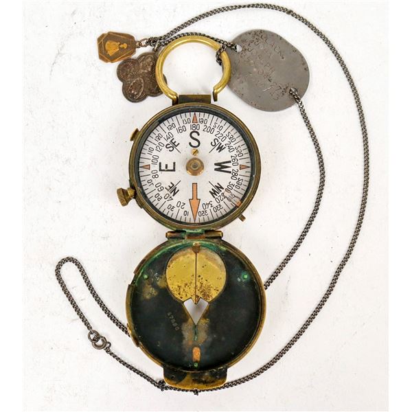 Cruchon & Emons Berne Compass WW2 USNR with Dog tags c.1943 [200120]