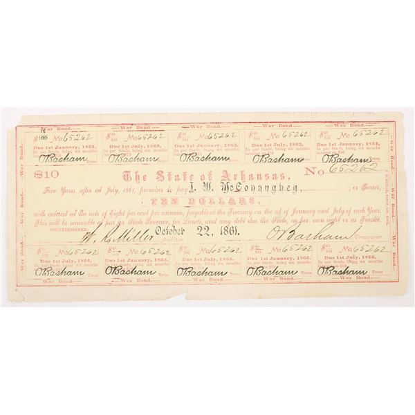 State of Arkansas $10 Scrip [205543]