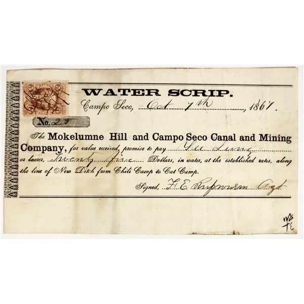 Mokelumne Hill & Campo Seco Canal & Mining Co. Scrip [200277]