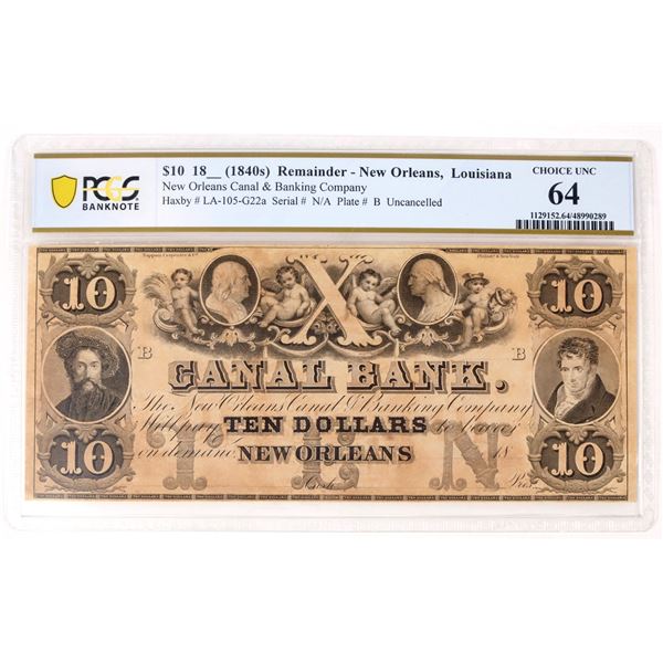 Canal Bank $10 Note Choice Unc. 64 [206078]
