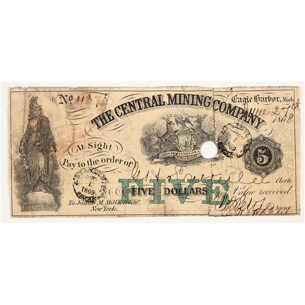 Central Mining Company $5 Scrip [202658]