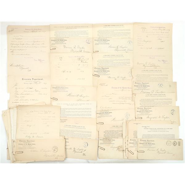 U. S. Treasury Bonds Correspondence 1870s [196644]