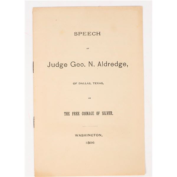 Free Coinage of Silver Speech 1896 [205933]