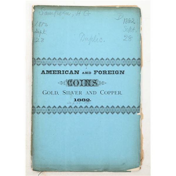 Bangs & Co. Coin Catalog 1882 [196645]