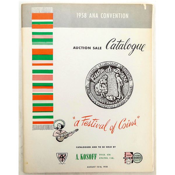 1958 ANA Convention Auction Catalog by A. Kosoff [194765]