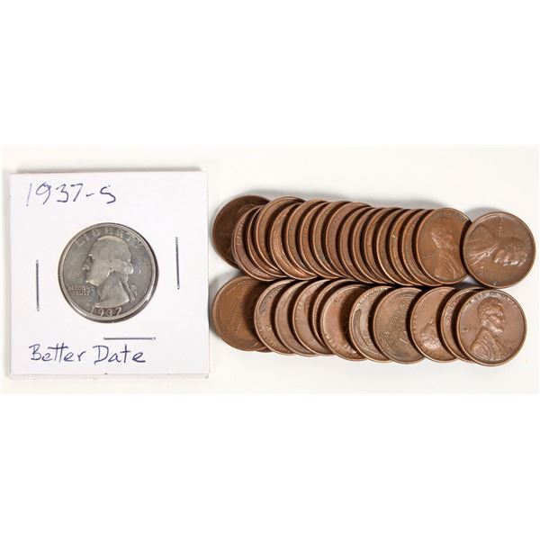 Lincoln Cents 1919-S EF-AU (30) [204970]