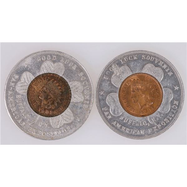 Pan American Exposition Buffalo 1901 Encased Cents (2) [206417]