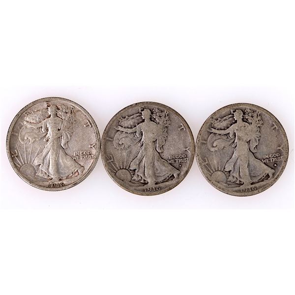 Walking Liberty Half Dollars 1916 (3) [207247]