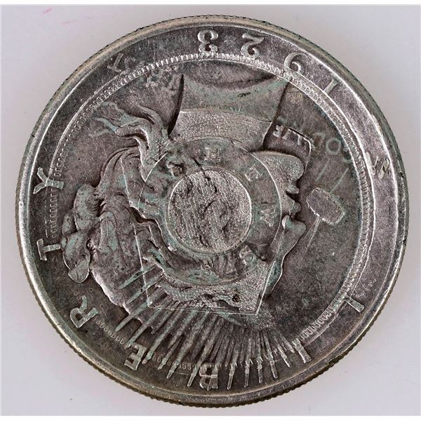 Peace Dollar Counter Stamped Masonic Penny [206394]