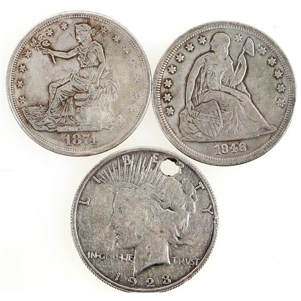 Peace, Seated Liberty, Trade Facsimile Dollars (3) [202939]