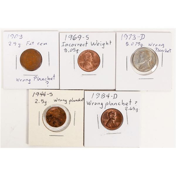 U. S. Error Coins: Wrong Weights (5) [202423]