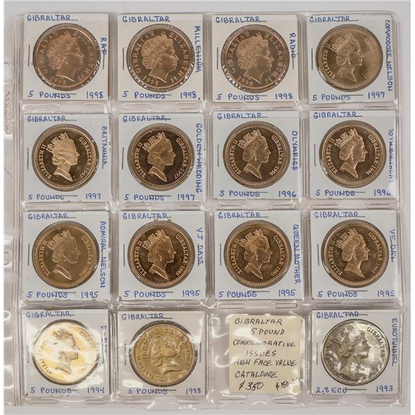 Gibraltar Five Pound Commemoratives (15) [205420]
