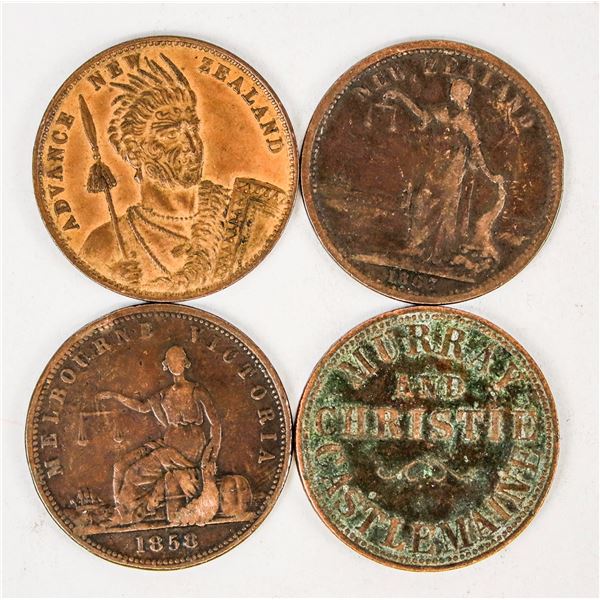 Early Penny Tokens of Australia & New Zealand (4) [205720]