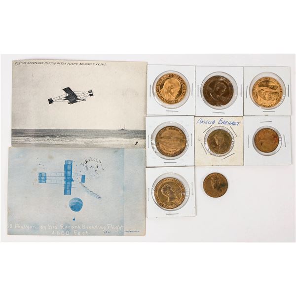 Aviation Medals (8)/Postcards (2) [204788]