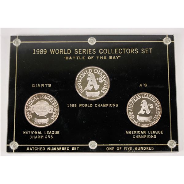 World Series Collectors Set 1989 A's Silver Medals (3) [205560]
