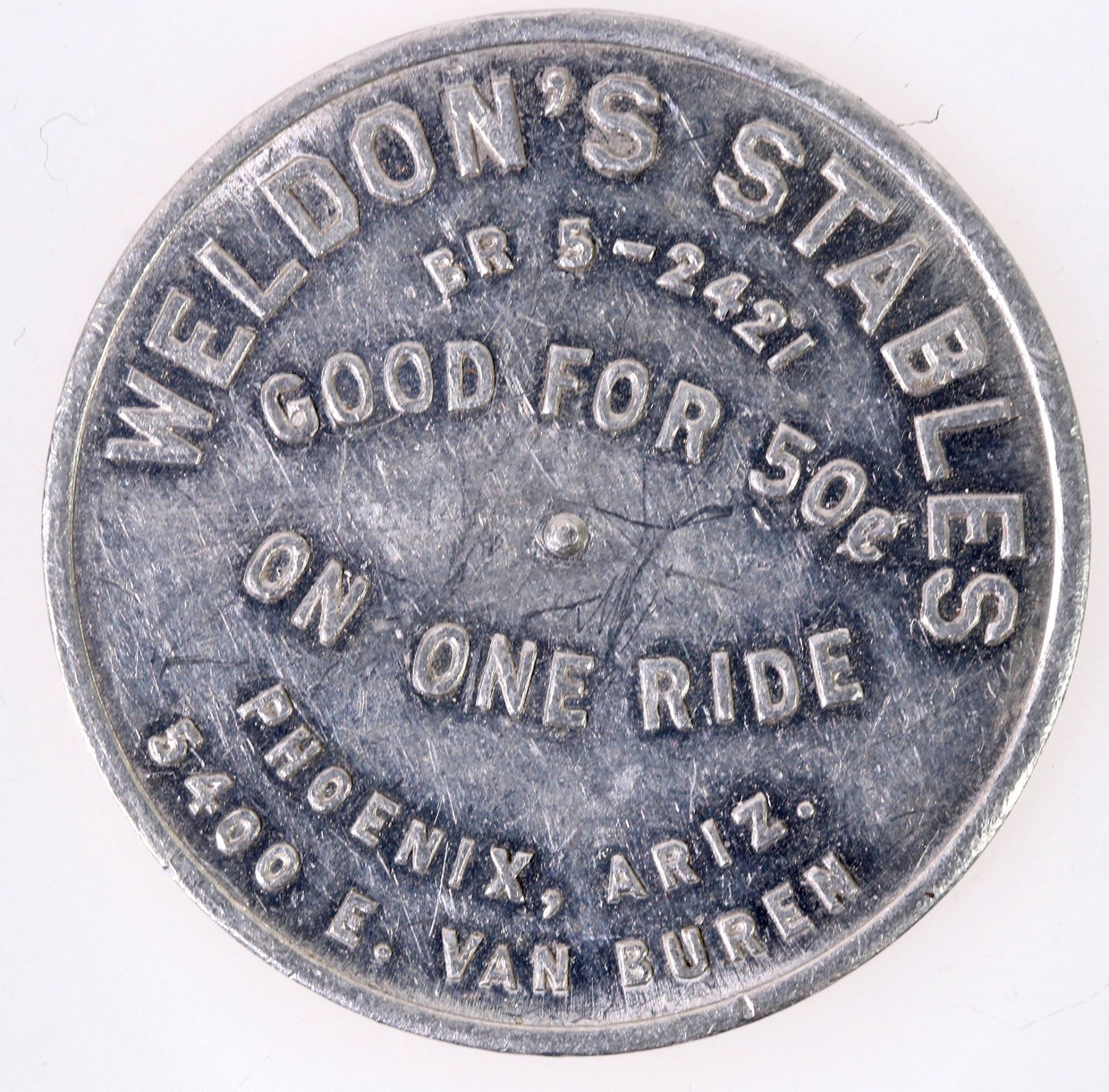 Phoenix- Weldon's Stables, Horse Ride Token [205727]