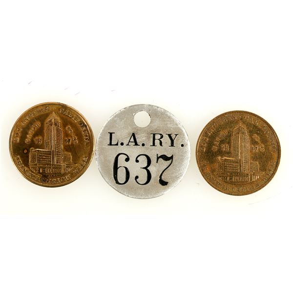 Los Angeles Transportation Tokens, 3 pcs [190717]