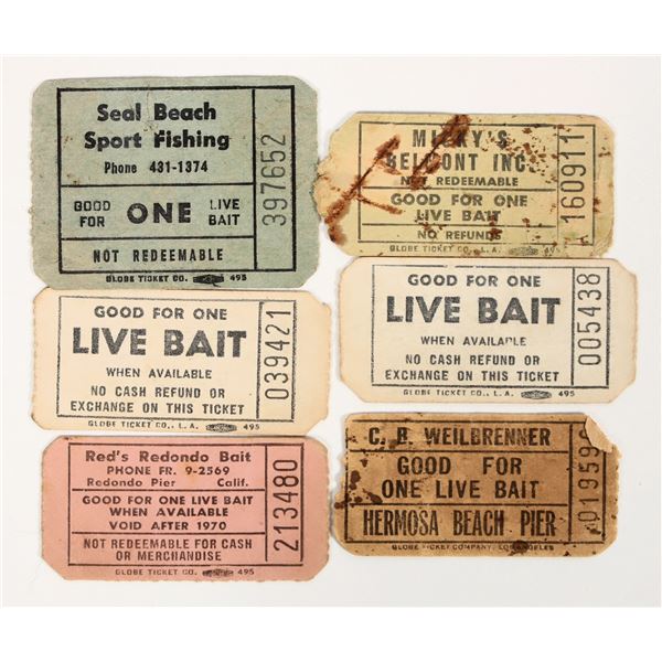 Rare SoCal Fishing Bait Tokens (6) [204221]
